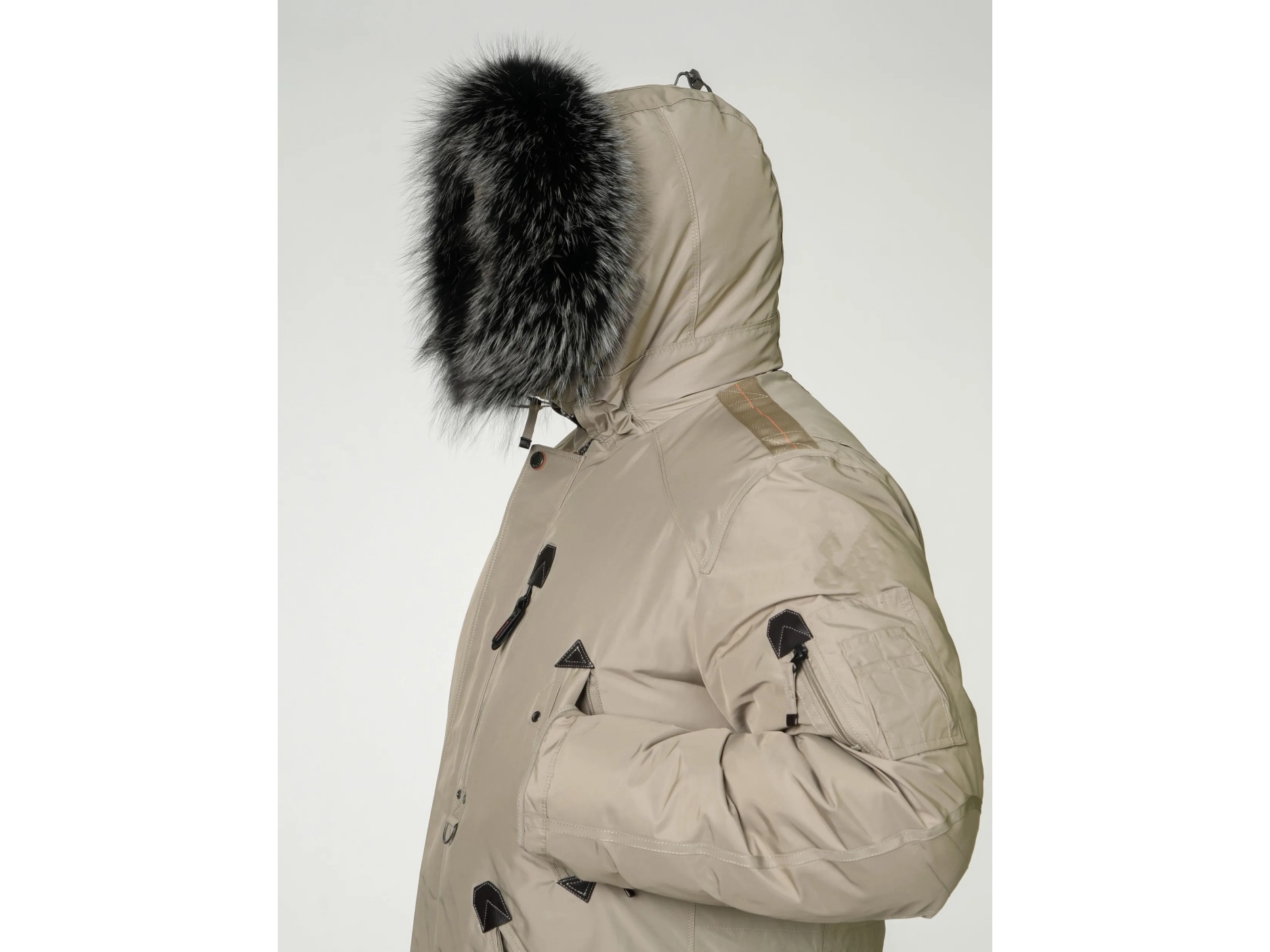 Men’s Hooded Winter Parka with Faux-Fur Trim