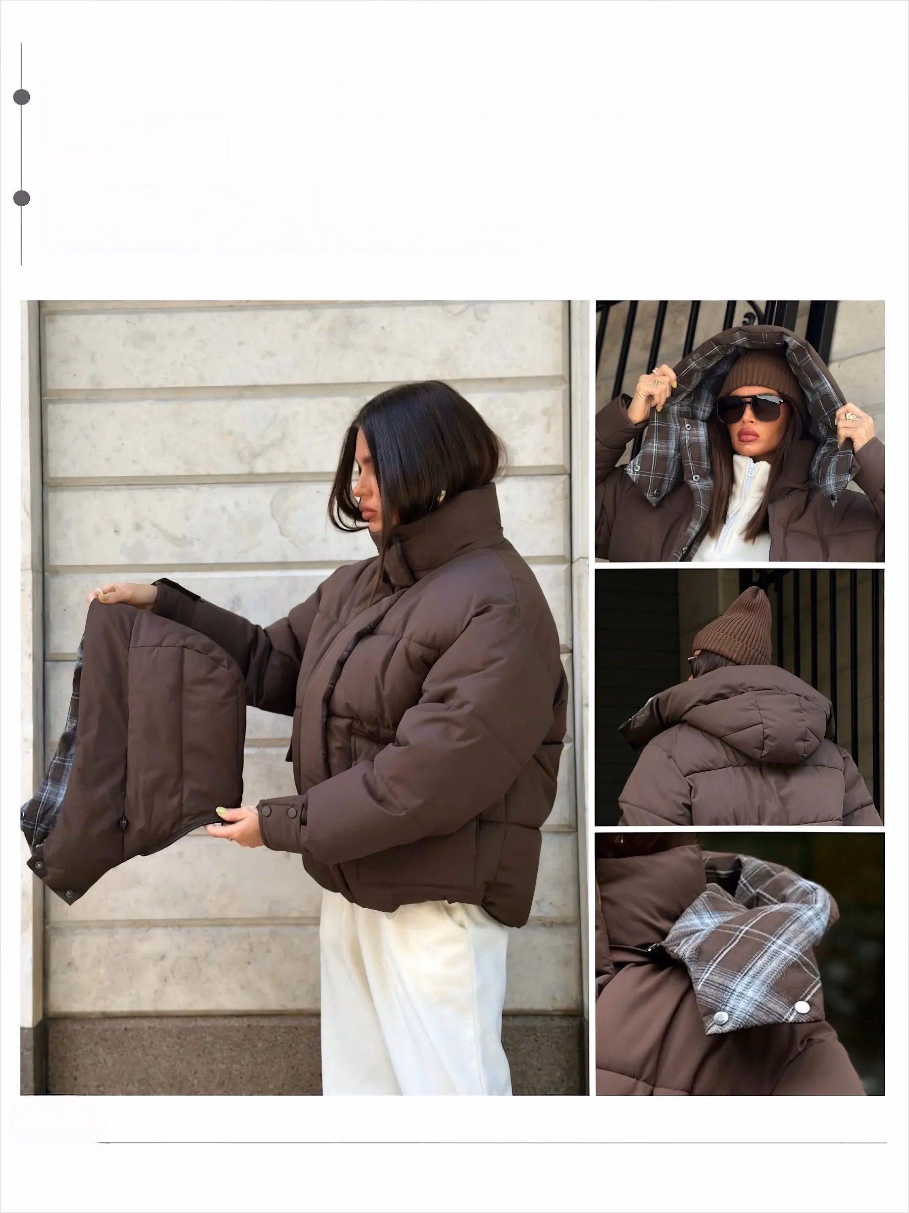 Women’s Oversized Puffer Jacket with Detachable Hood