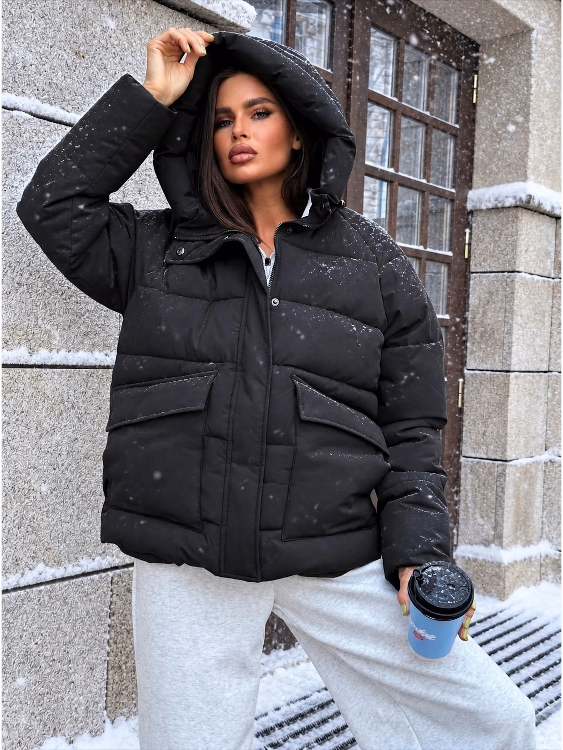 Women’s Oversized Longline Hooded Puffer Coat