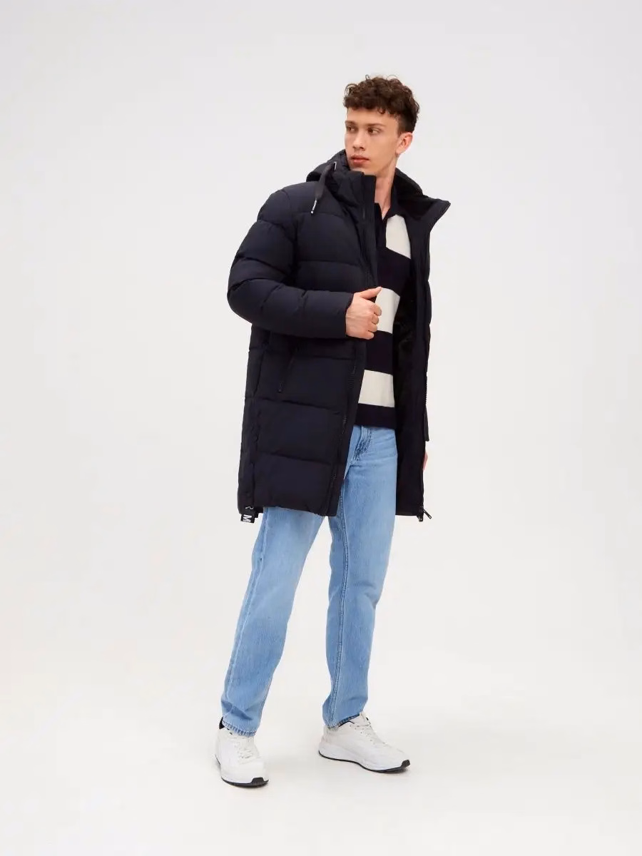 Men’s Oversized Longline Quilted Down Jacket
