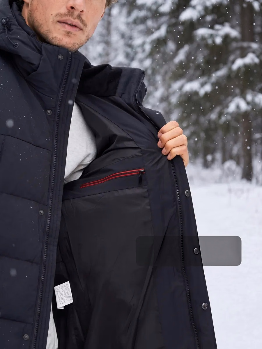 Men’s Oversized Winter Down Coat with Detachable Hood