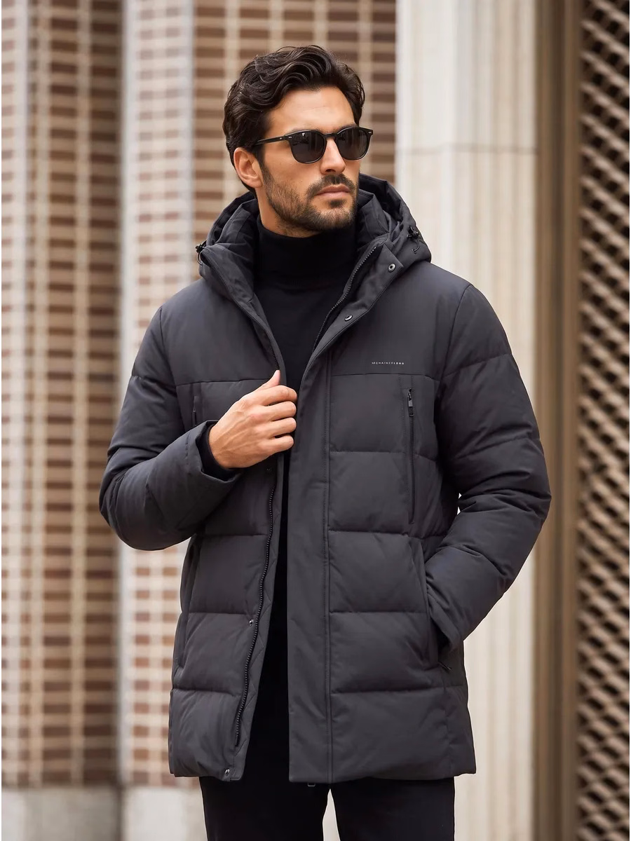 Men’s Oversized Winter Down Coat with Detachable Hood