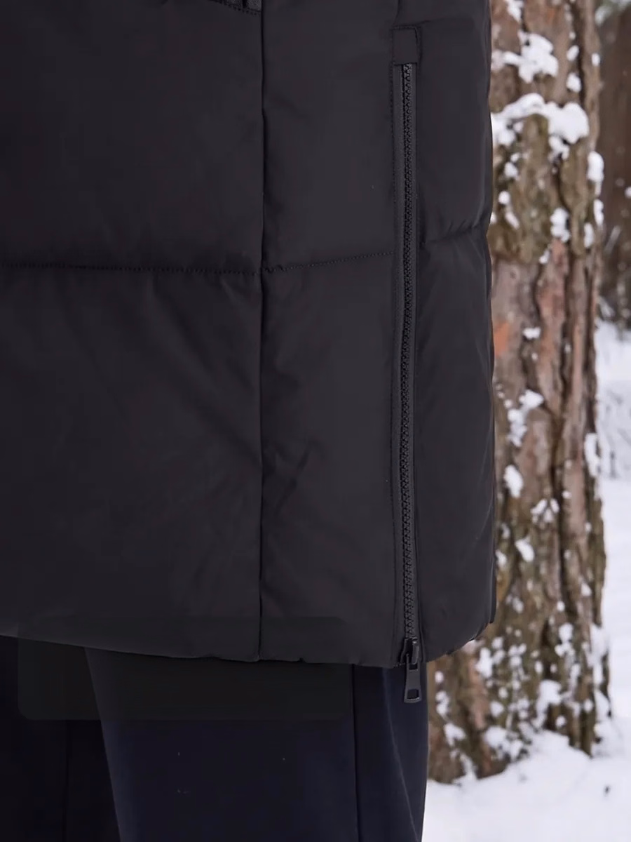Men’s Long Hooded Quilted Winter Coat
