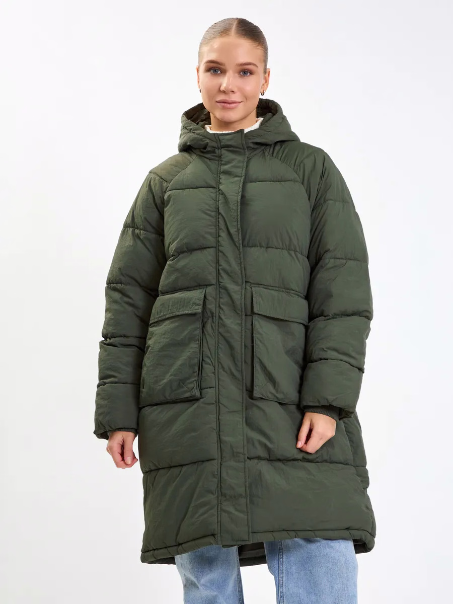 Women’s Longline Straight-Cut Hooded Down Coat