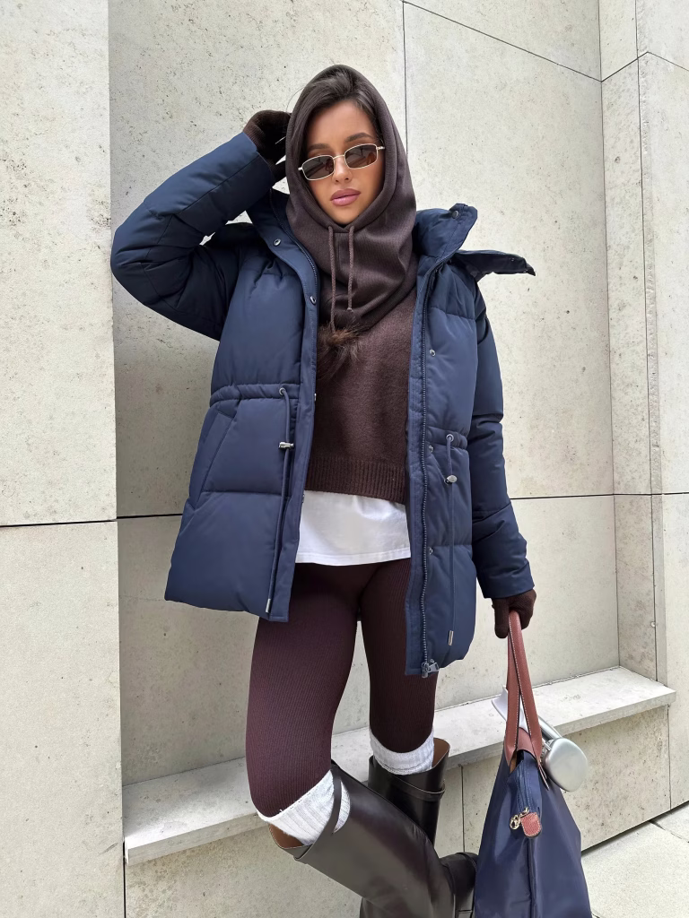 Women’s Long Hooded Quilted Puffer Coat